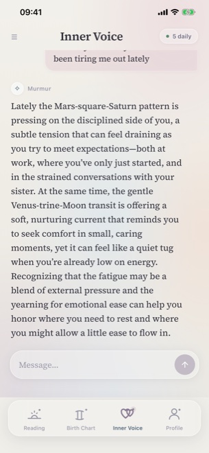 A Murmur reply referring back to entries written weeks earlier